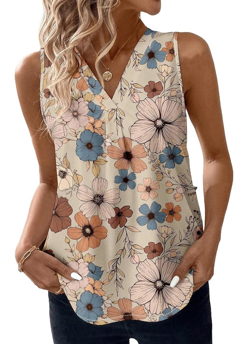 Printed Rayon Sleeveless Top for Women