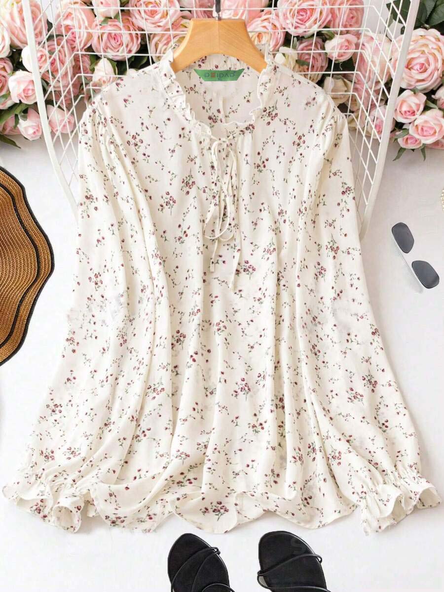 Cream printed designer top