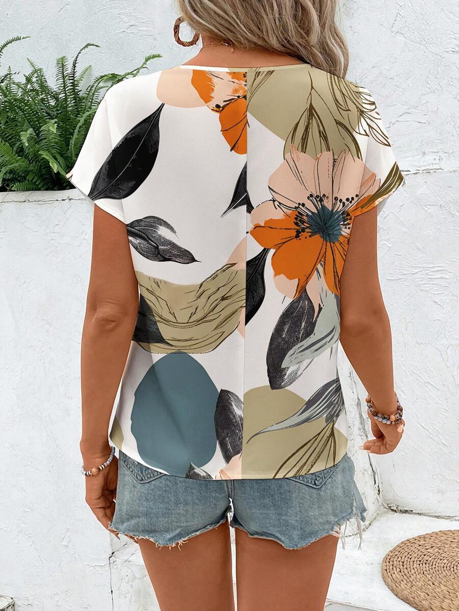 🌸 Vibrant Floral Printed Casual Top 🌼 MyWestern