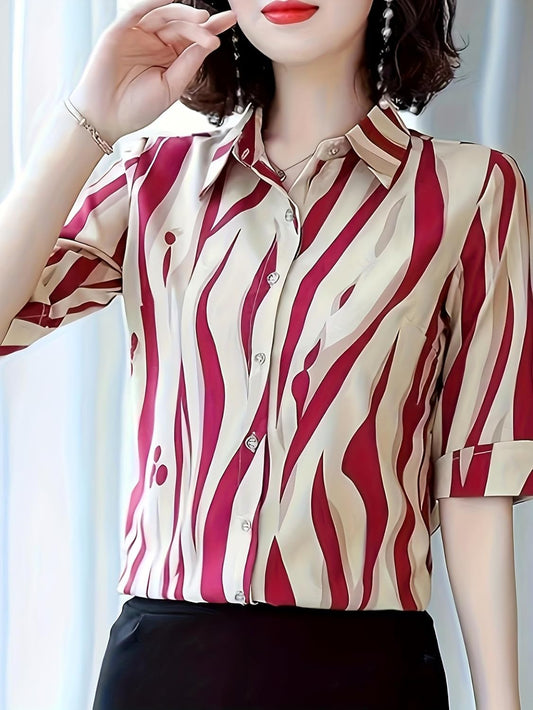 Designer Women's Printed Rayon Shirt Top