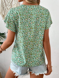 MyWesternPrint Rolled-Up Short Sleeves Round Neckline Relaxed Fit Top For Women & Girls WesternLove