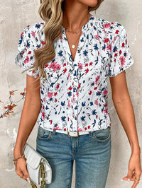 MyWesternWomen's  Soft Fabric Abstract Stripe Print Rolled-Up Fit Top WesternLove