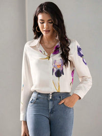 MyWestern Floral Print Twist Front Shirt MyWestern
