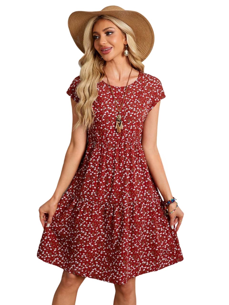 My Western Women Red Printed Dress My Western
