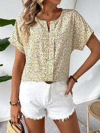 MyWesternAbstract Stripe Print Rolled-Up Short Sleeves Round Neckline Relaxed Fit Top For Women & Girls WesternLove