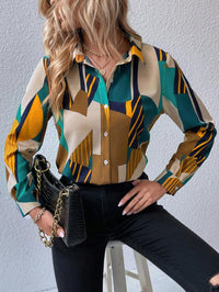 Modern Geometric Print Rayon Shirt for Women MyWestern