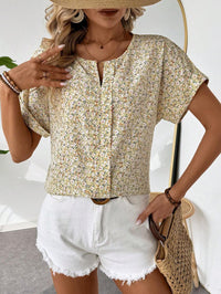 MyWesternAbstract Stripe Print Rolled-Up Short Sleeves Round Neckline Relaxed Fit Top For Women & Girls WesternLove