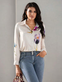 MyWestern Floral Print Twist Front Shirt MyWestern