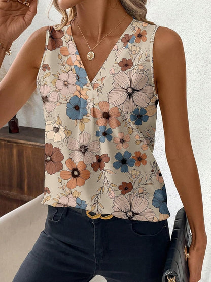 Printed Rayon Sleeveless Top for Women