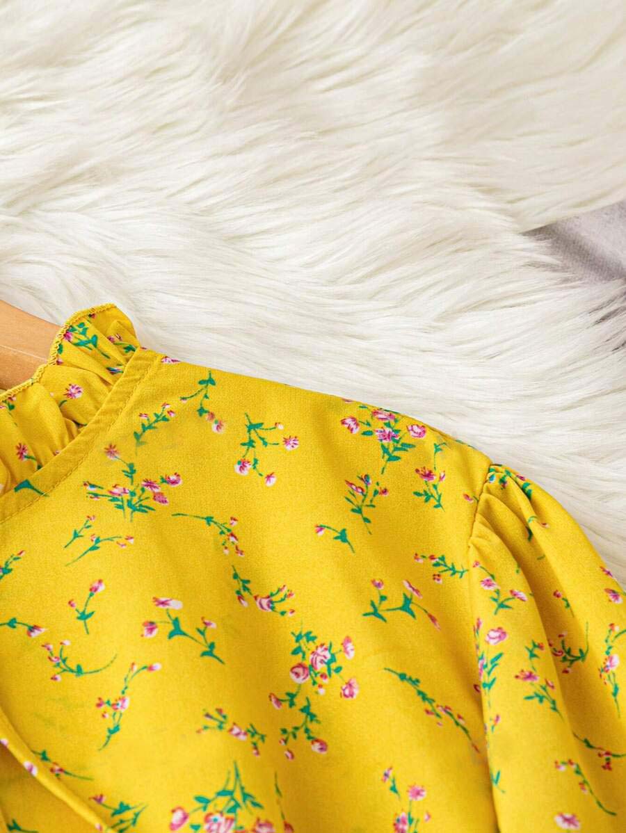 Women yellow printed top