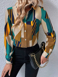 Modern Geometric Print Rayon Shirt for Women MyWestern