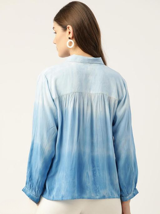 My Western Blue Tie Rayon Dye Loose fit Shirts, Oversized Shirts