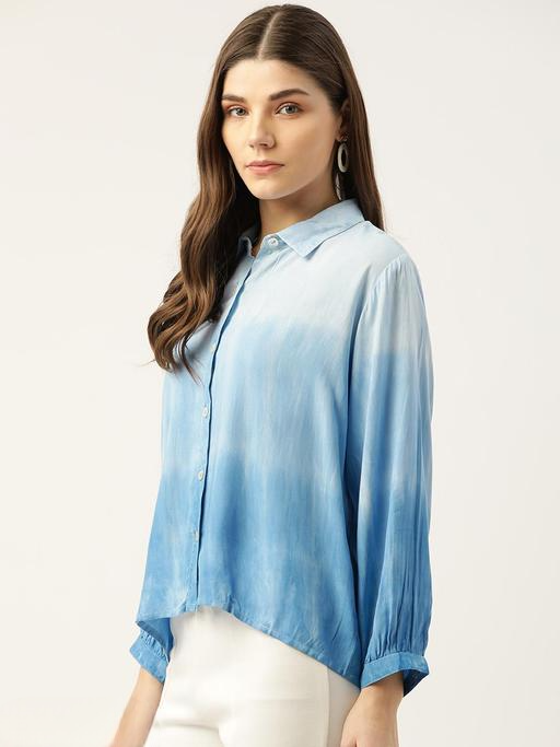 My Western Blue Tie Rayon Dye Loose fit Shirts, Oversized Shirts