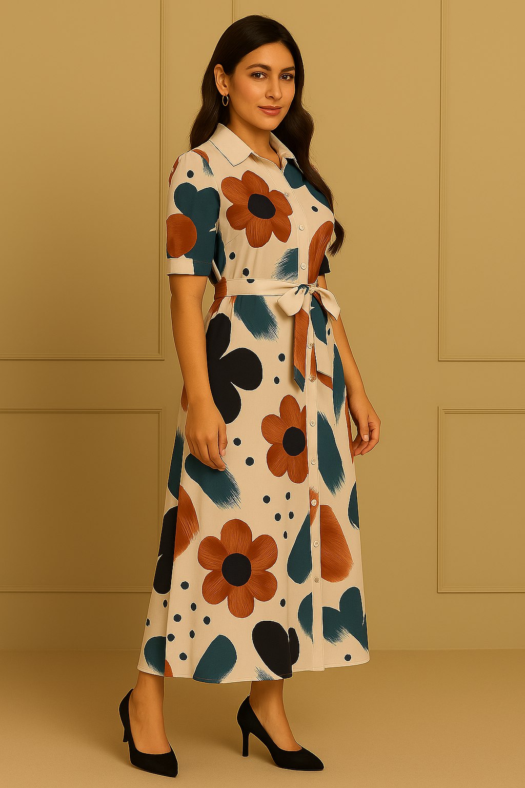MyWestern MyWestern Abstract Bloom Dress